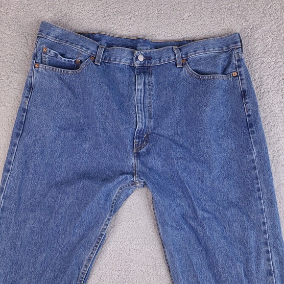 Levi's 505 Jeans Mens 42X33.5 Blue High Rise Straight Leg Denim - Picture 3 of 16